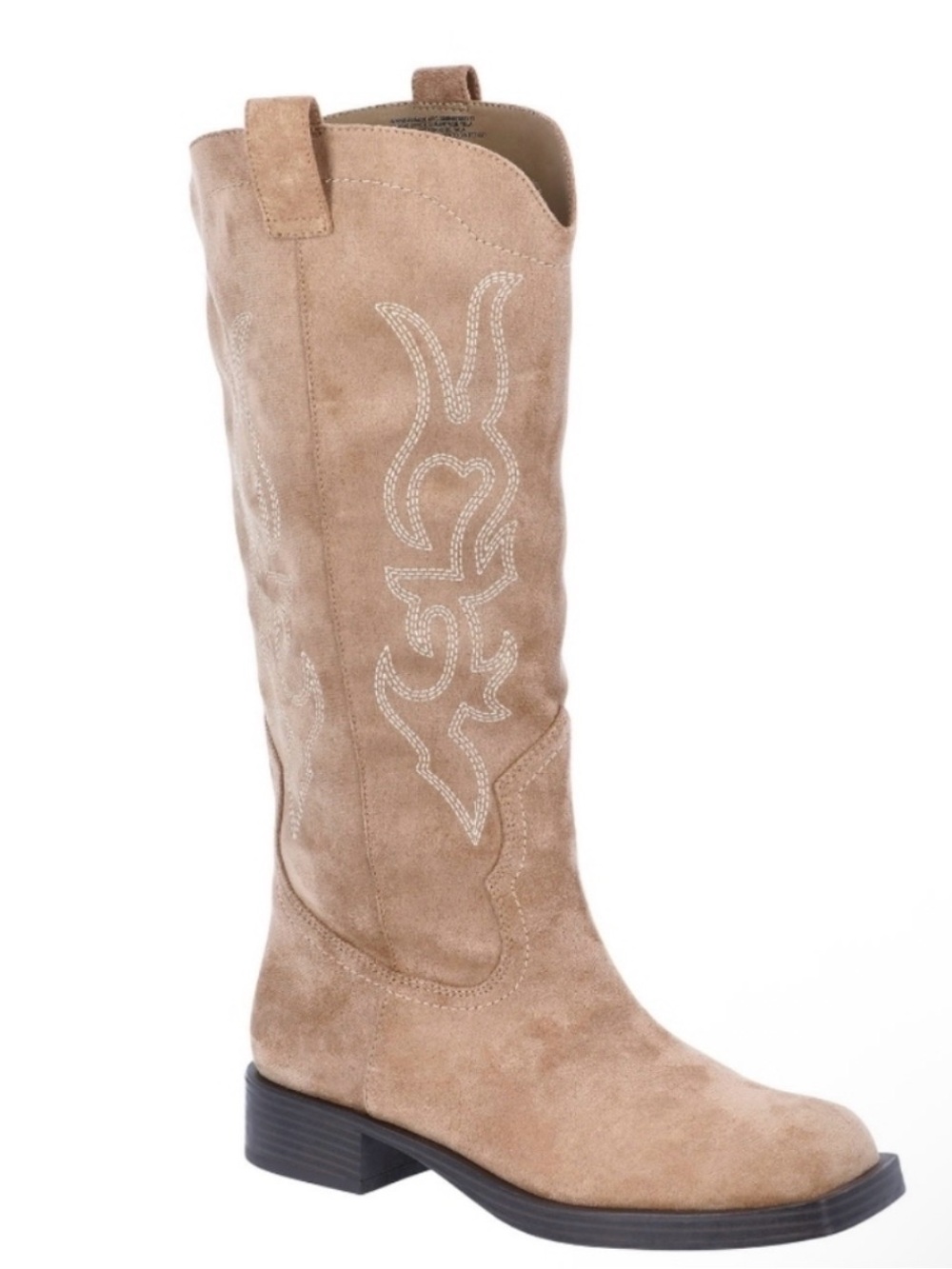 No Boundaries Tan Suede Western Knee-High Boots